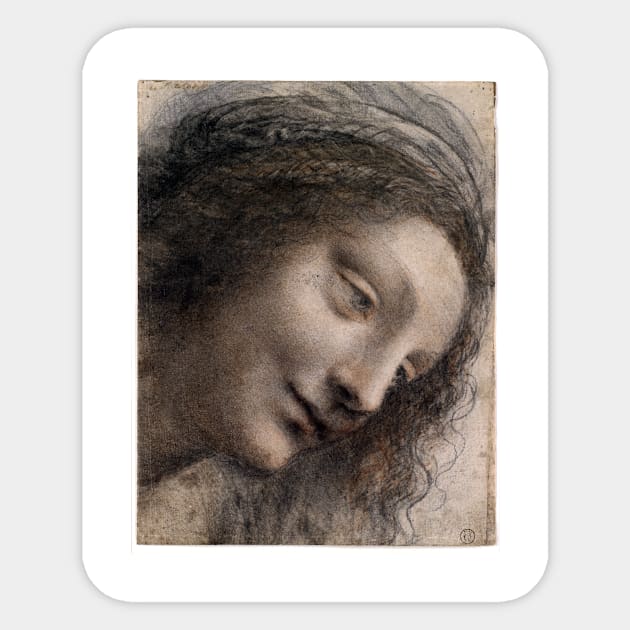 Leonardo da Vinci The Head of the Virgin Sticker by pdpress